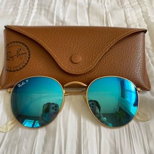 Ray-Ban Polarized Round Metal Sunglasses